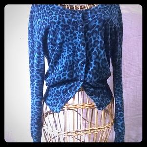 Blue and black cheetah sweater